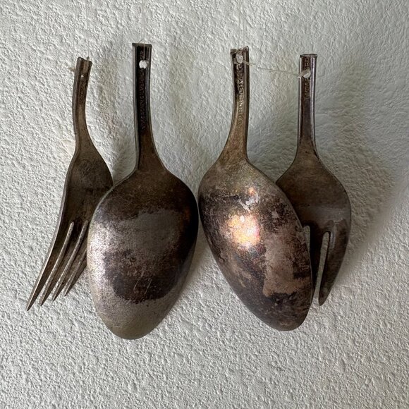 Handmade Silverware Wind Chime Antique Forks Spoons Upcycled Art Foodie Chef - Picture 3 of 9